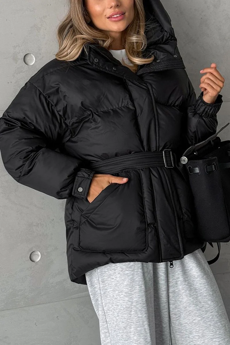 Women's Casual Hooded Zippered Thick Jacket