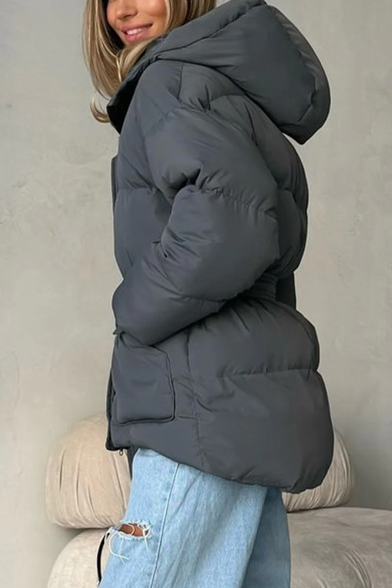 Women's Casual Hooded Zippered Thick Jacket