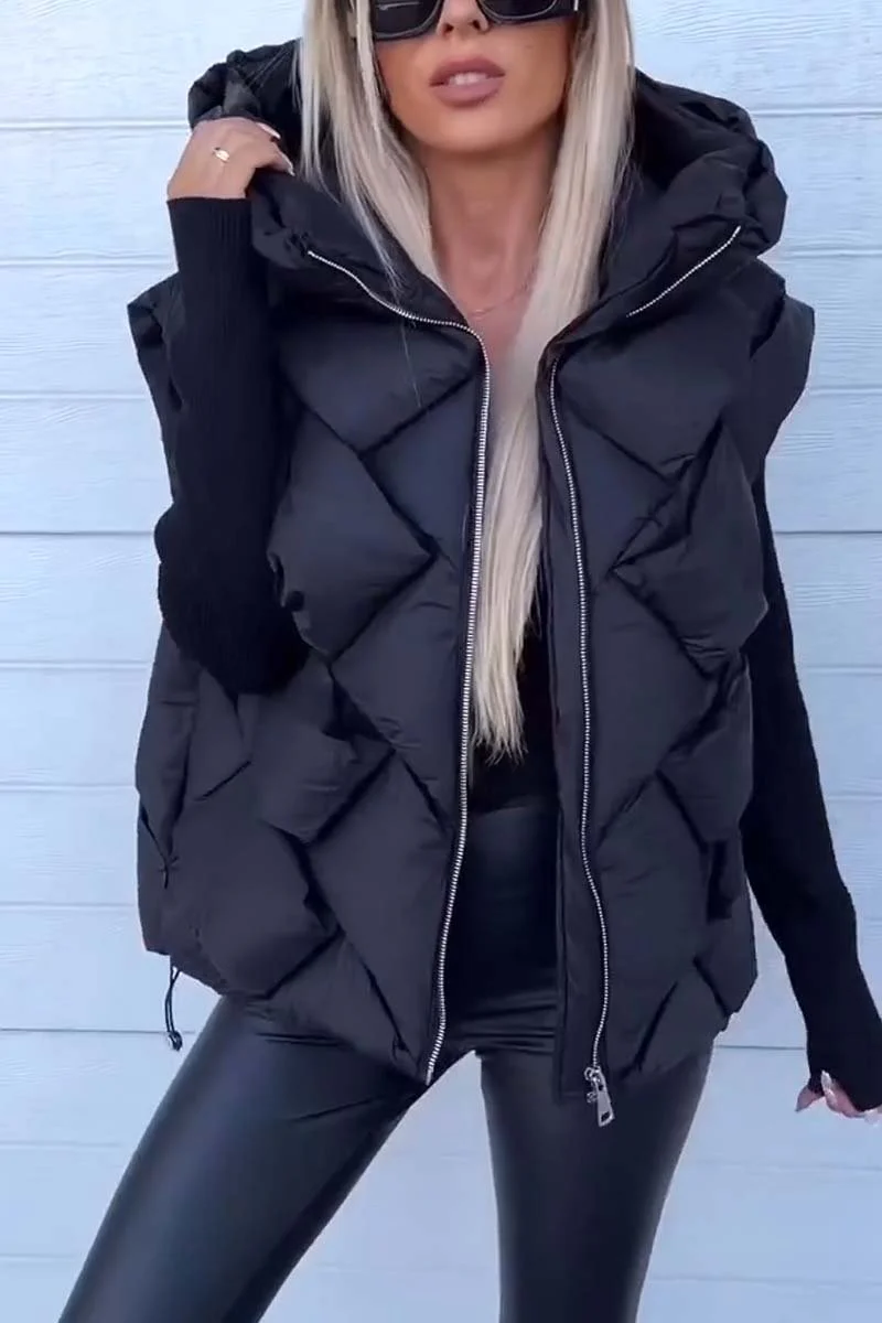 Women's Casual Hooded Sleeveless Jacket